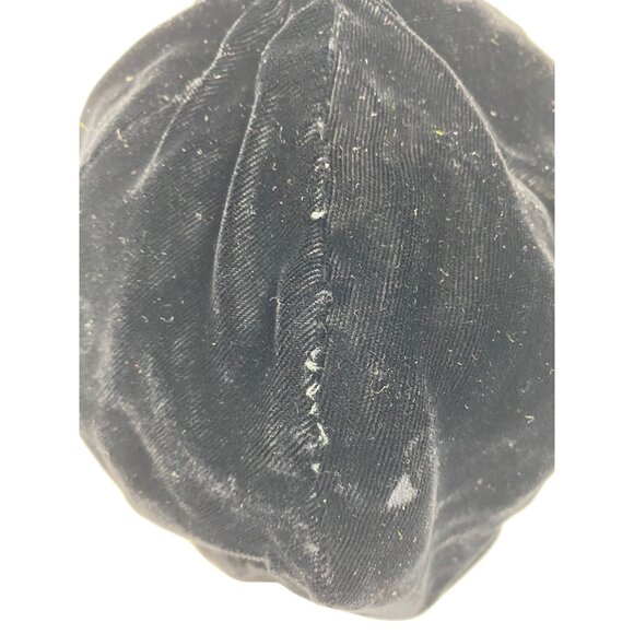 Vintage 60s Velvet Mod Go Go Cap Bow Detail Black 8160 British - Picture 8 of 9